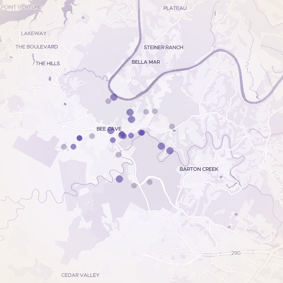 Interactive map of Bee Cave, Austin