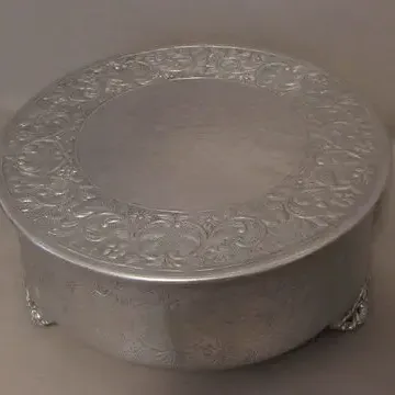 14” Silver Round Cake Riser Rental