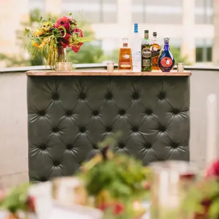 Clive Leather Cement Gray Bar Facade