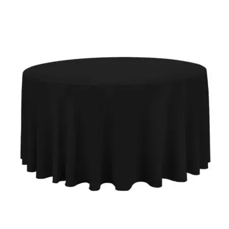 120 Inch Round Black Linen Rental