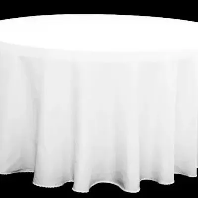 120 Inch Round White Linen Rental