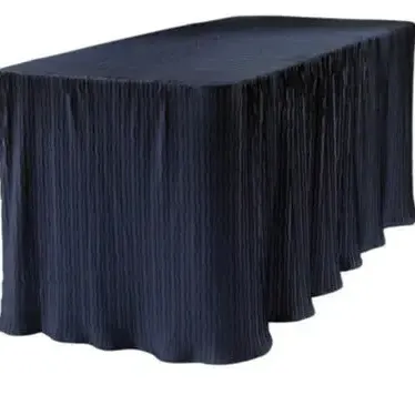 6 Foot Navy Crinkle Linen Rental