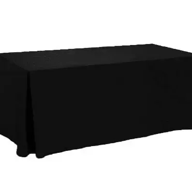 8 Foot Black Linen Rental